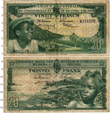 Продать Банкноты Бельгийское Конго 20 франков 1957 
