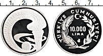 Продать Монеты Турция 10000 лир 1988 Серебро