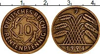 Продать Монеты Веймарская республика 10 пфеннигов 1924 Медь