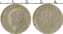 Продать Монеты Нидерланды 1/2 гульдена 1929 Серебро