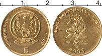 Продать Монеты Руанда 5 франков 2003 Медно-никель