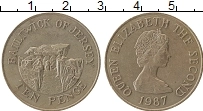 Продать Монеты Остров Джерси 10 пенсов 1987 Медно-никель