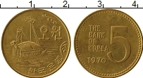 Продать Монеты Южная Корея 5 вон 1970 Бронза