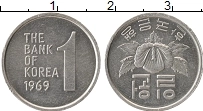 Продать Монеты Южная Корея 1 чон 1969 Алюминий