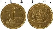 Продать Монеты Лесото 5 лисенте 1998 сталь покрытая латунью