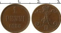 Продать Монеты 1881 – 1894 Александр III 1 пенни 1888 Медь