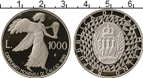 Продать Монеты Сан-Марино 1000 лир 1990 Серебро