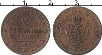 Продать Монеты Саксония 2 пфеннига 1865 Медь