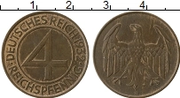 Продать Монеты Третий Рейх 4 пфеннига 1932 Бронза