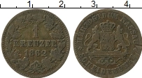Продать Монеты Нассау 1 крейцер 1862 Медь