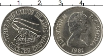 Продать Монеты Теркc и Кайкос 1/4 кроны 1981 Медно-никель