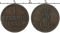 Продать Монеты Ганновер 1 пфенниг 1843 Медь