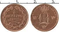 Продать Монеты Швеция 1/6 скиллинга 1847 Медь