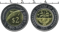 Продать Монеты Микронезия 2 доллара 2012 Биметалл