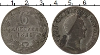 Продать Монеты Баден 6 крейцеров 1836 Серебро