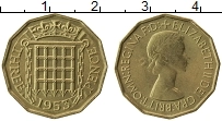 Продать Монеты Великобритания 3 пенса 1953 Латунь