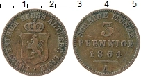 Продать Монеты Рейсс-Шляйц 3 пфеннига 1864 Медь