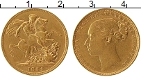Продать Монеты Австралия 1 соверен 1884 Золото