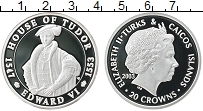 Продать Монеты Теркc и Кайкос 20 крон 2003 Серебро