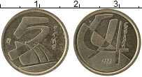 Продать Монеты Испания 5 песет 2001 Бронза