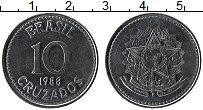 Продать Монеты Бразилия 10 крузадо 1988 Медно-никель