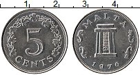 Продать Монеты Мальта 5 центов 1976 Медно-никель