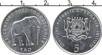 Продать Монеты Сомали 5 шиллингов 2000 Алюминий