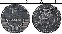 Продать Монеты Коста-Рика 5 колон 2008 Алюминий
