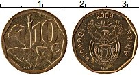 Продать Монеты ЮАР 10 центов 2009 сталь с медным покрытием