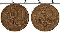 Продать Монеты ЮАР 50 центов 2004 сталь с медным покрытием