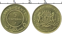 Продать Монеты Сомали 5 сентесим 1967 Латунь
