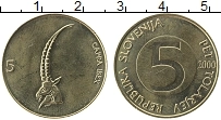 Продать Монеты Словения 5 толаров 2000 Латунь