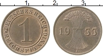 Продать Монеты Веймарская республика 1 пфенниг 1933 Медь