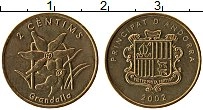 Продать Монеты Андорра 2 сентима 2002 Медно-никель