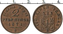 Продать Монеты Пруссия 2 пфеннига 1871 Медь