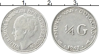 Продать Монеты Кюрасао 1/4 гульдена 1947 Серебро
