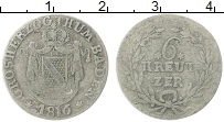 Продать Монеты Баден 6 крейцеров 1816 Серебро