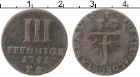 Продать Монеты Вальдек-Пирмонт 3 пфеннига 1781 Медь