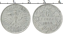 Продать Монеты Франкфурт 6 крейцеров 1844 Серебро