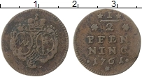 Продать Монеты Вюрцбург 1/2 пфеннига 1761 Медь