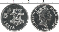 Продать Монеты Соломоновы острова 5 центов 2005 Медно-никель