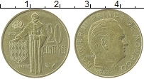 Продать Монеты Монако 20 сантим 1982 Бронза