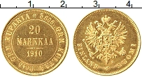 Продать Монеты 1894 – 1917 Николай II 20 марок 1910 Золото