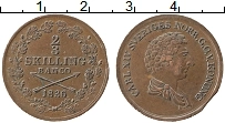 Продать Монеты Швеция 2/3 скиллинга 1836 Медь