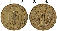 Продать Монеты Западная Африка 10 франков 1976 Медь
