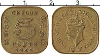 Продать Монеты Цейлон 5 центов 1945 Медно-никель