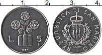 Продать Монеты Сан-Марино 5 лир 1987 Алюминий