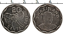 Продать Монеты Свазиленд 20 центов 2002 Медно-никель