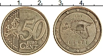 Продать Монеты Эстония 50 евроцентов 2011 Латунь