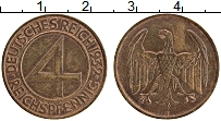 Продать Монеты Веймарская республика 4 пфеннига 1932 Медь